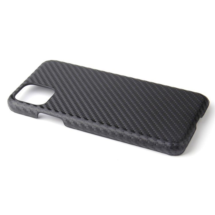 For iPhone (2019) 6.5-inch PU Leather Coated Hard PC Case Shell - Black Carbon Fiber Texture-5