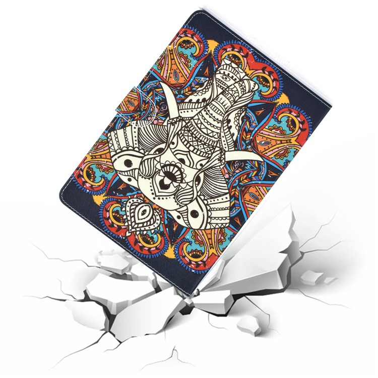 For iPad mini (2019) 7.9 inch/4/3/2/iPad Mini Universal Printing PU Leather Stand Wallet Case Shell - Elephant-10