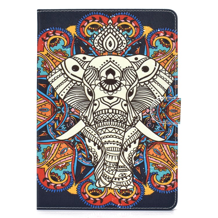 Para Ipad Mini (2019) 7,9 Polegadas / 4/3/2 / Ipad Mini Universal Impressão Pu Estante Carteira Estojo Case - Elefante-2