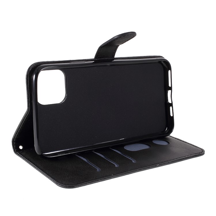 Couro Da Carteira Do Zíper Fique O Escudo Da Tampa Do Telefone Para O Iphone (2019) 6,5 Polegadas - Preto-14