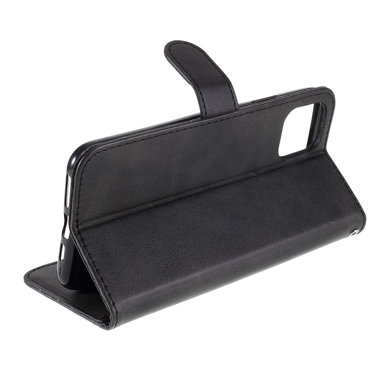 Couro Da Carteira Do Zíper Fique O Escudo Da Tampa Do Telefone Para O Iphone (2019) 6,5 Polegadas - Preto-16