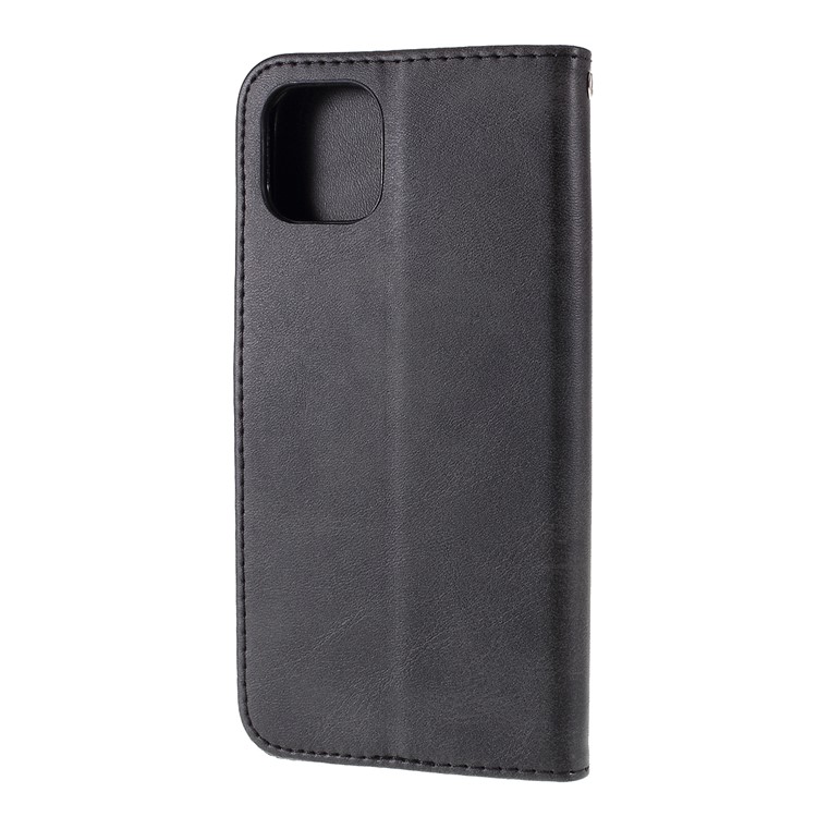 Couro Da Carteira Do Zíper Fique O Escudo Da Tampa Do Telefone Para O Iphone (2019) 6,5 Polegadas - Preto-3