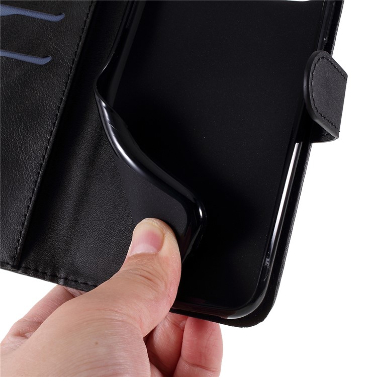 Couro Da Carteira Do Zíper Fique O Escudo Da Tampa Do Telefone Para O Iphone (2019) 6,5 Polegadas - Preto-8