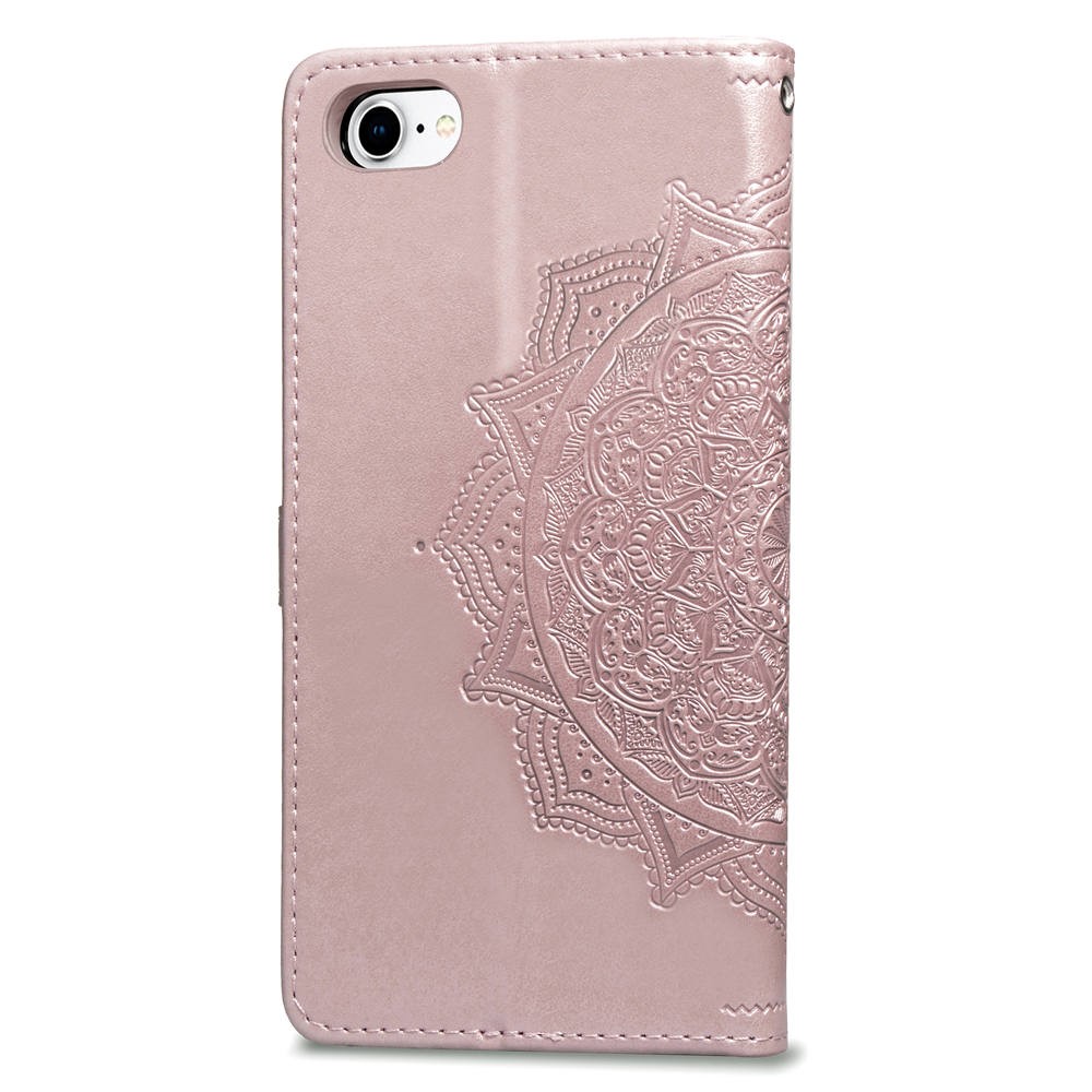 Embossed Mandala Flower Leather Wallet Case for iPhone 7/8 - Rose Gold-5