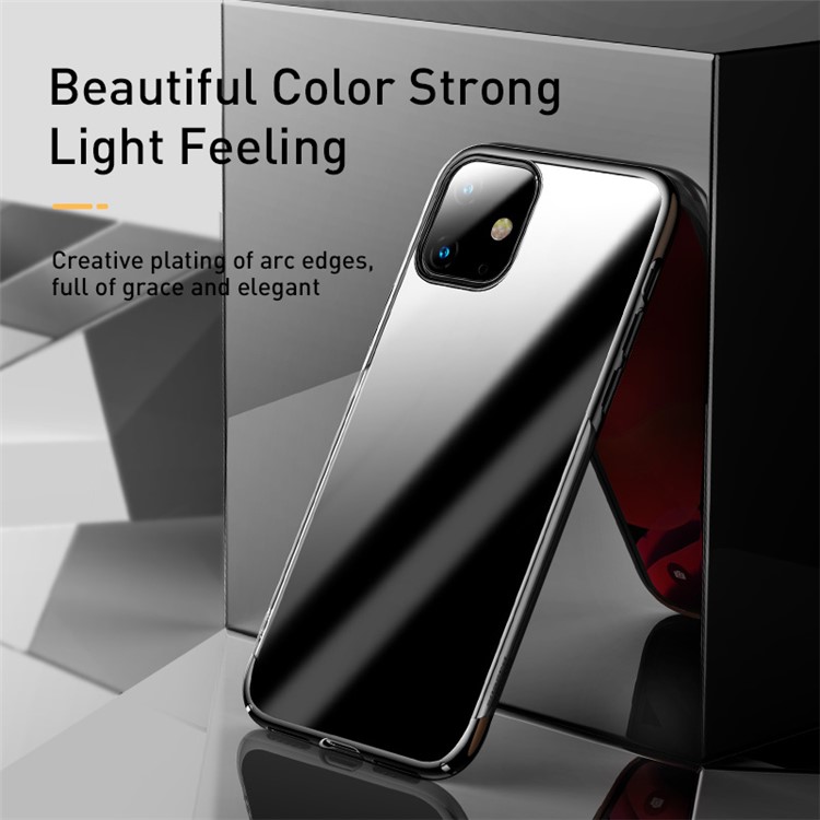 Série Baseus Glitter Plating PC PC Phone Protetive Case Para Iphone 11 6,1 Polegadas (2019) - Preto