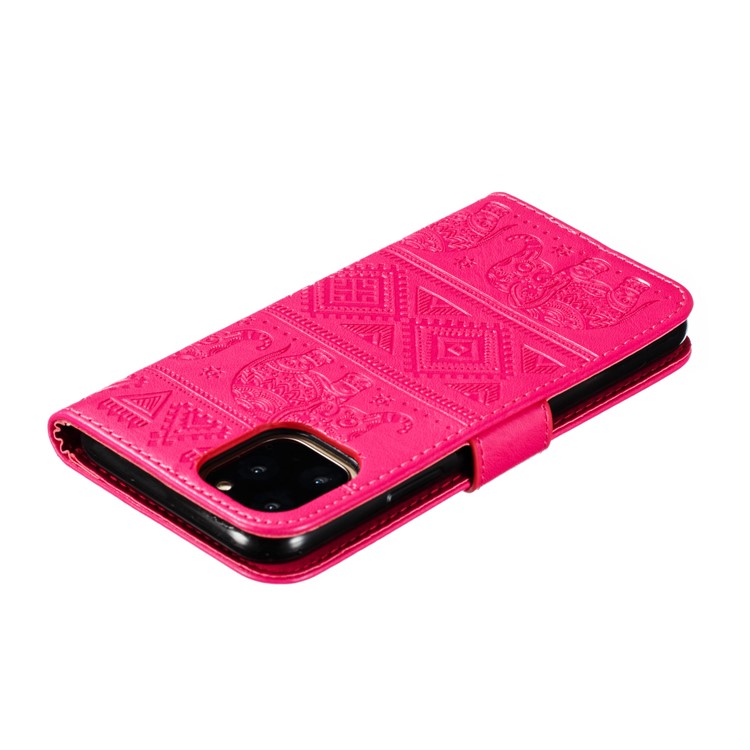 Imprint Elephant Leather Phone Shell for iPhone (2019) 5.8 inch - Rose-6