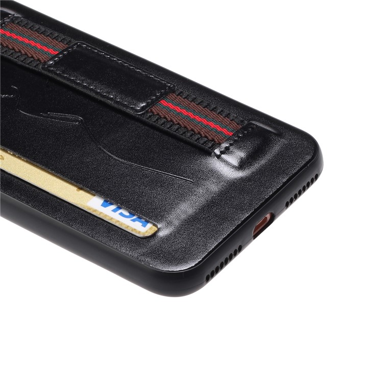 Tarjetero De Cuero PU + Funda De Teléfono TPU Con Correa Para Iphone 7 Plus / 8 Plus - Negro-5