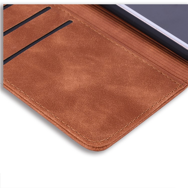 Imprint Flower Leather Wallet Case for iPhone XS Max 6.5 inch - Brown-10