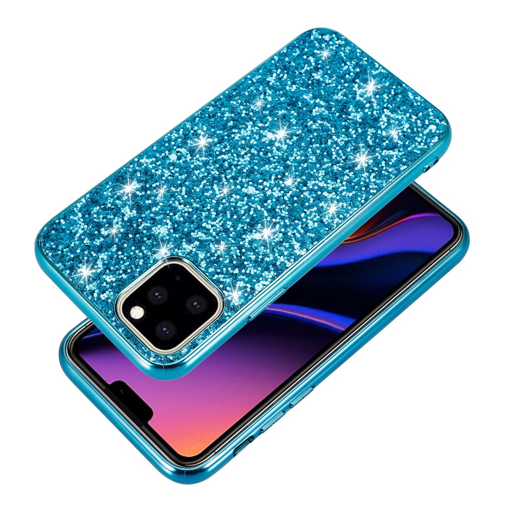 Glittering Sequins Electroplating TPU+PC Phone Shell for iPhone (2019) 5.8-inch - Cyan-4