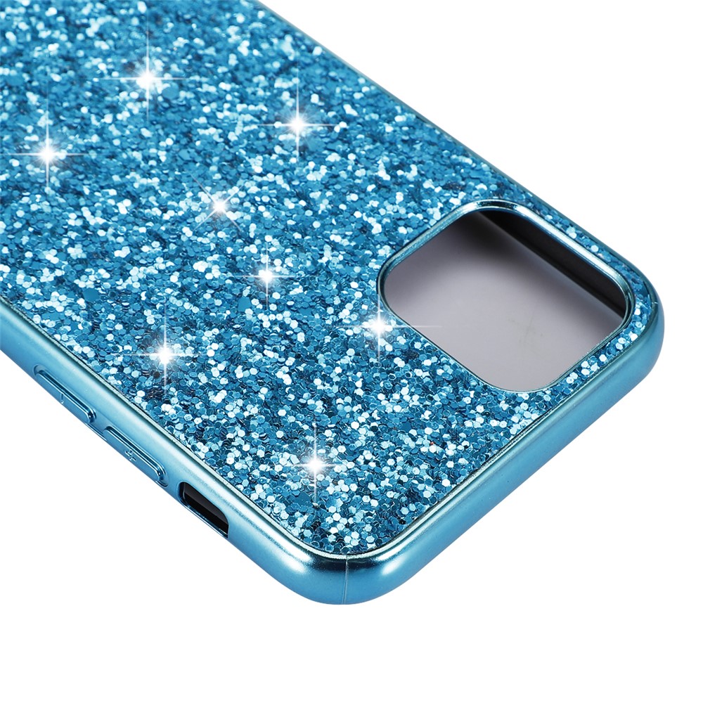 Glittering Sequins Electroplating TPU+PC Phone Shell for iPhone (2019) 5.8-inch - Cyan-5