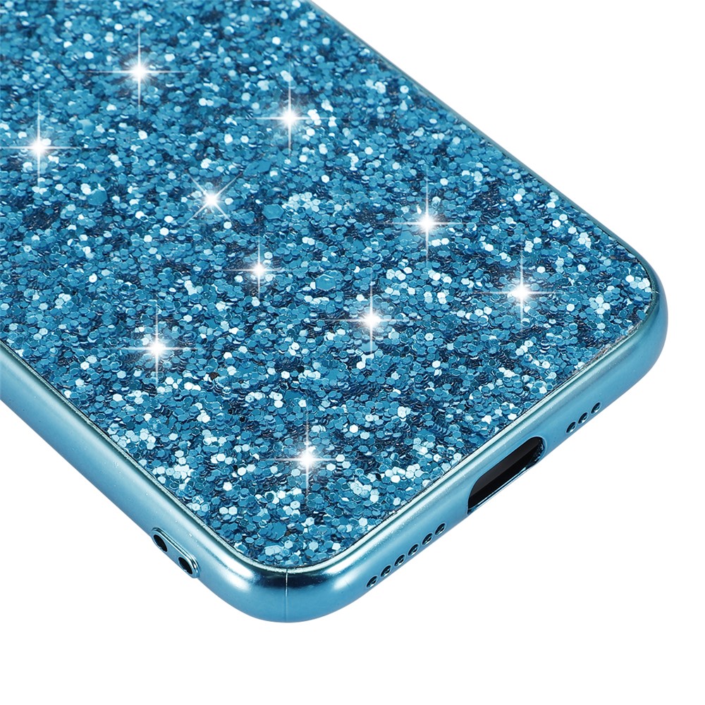 Glittering Sequins Electroplating TPU+PC Phone Shell for iPhone (2019) 5.8-inch - Cyan-6