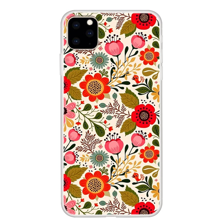 

Трафаретная Печать Задняя Крышка Для IPhone (2019) 6,1-дюймовый - Яркие Цветы, iPhone 11 6.1 inch