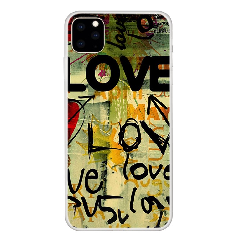 Pattern Printing Soft TPU Phone Shell for iPhone (2019) 6.5-inch - LOVE-1