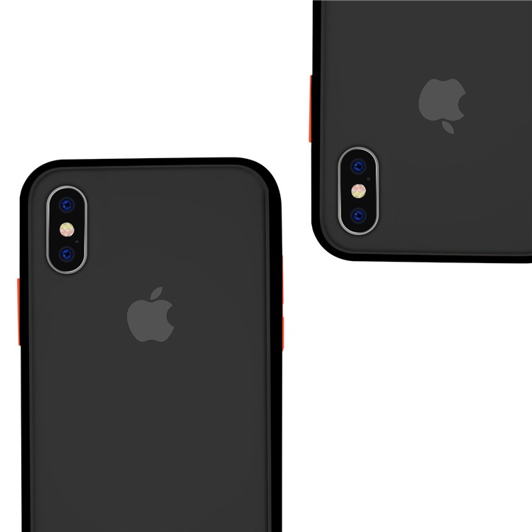 NXE Hard Plastic + TPU Edge Hybrid Phone Case for iPhone XS / X 5.8-inch - All Black-3