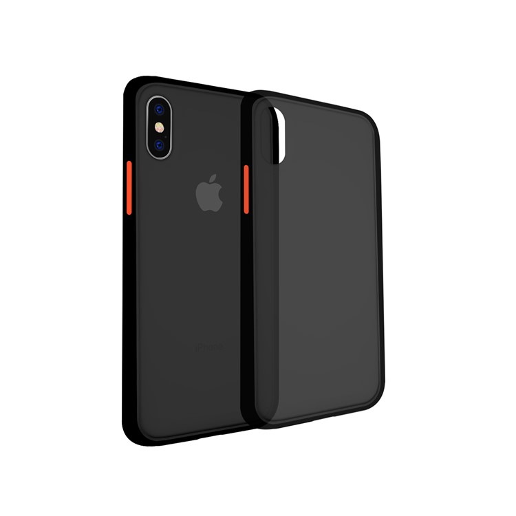 NXE Hard Plastic + TPU Edge Hybrid Phone Case for iPhone XS / X 5.8-inch - All Black-4