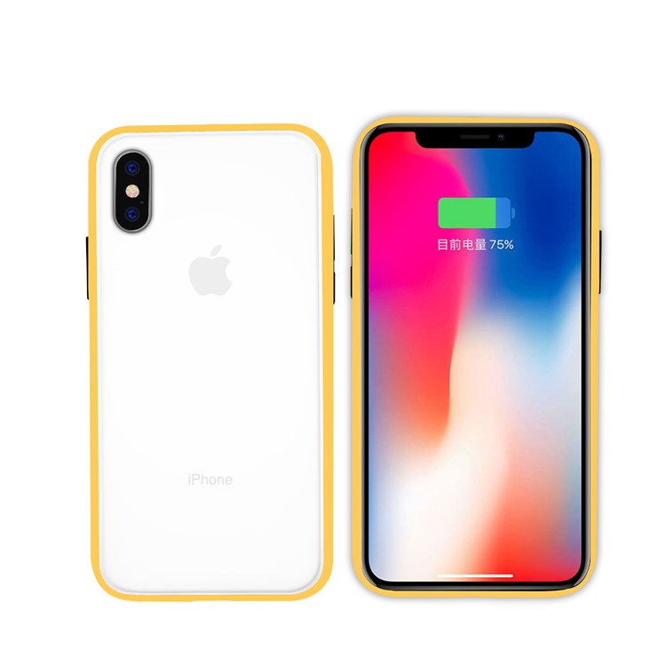 

NXE Hard Plastic + TPU Edge Hybrid Phone Case for iPhone XS / X 5.8-inch - Yellow, iPhone XS 5.8 inch