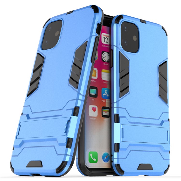 Capa Híbrida De Plástico + TPU Com Suporte Para Iphone (2019) De 6,1 Polegadas - Bebê Azul-1