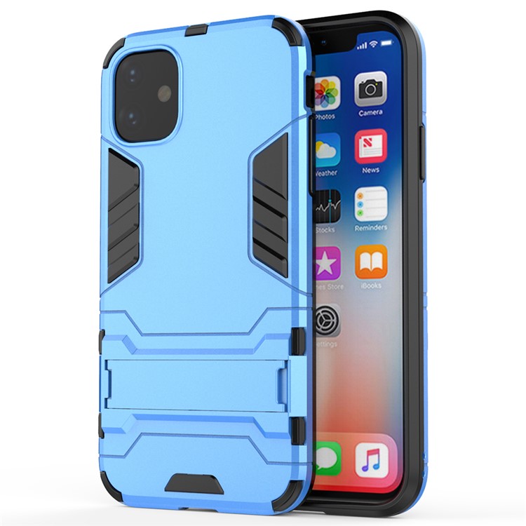 Capa Híbrida De Plástico + TPU Com Suporte Para Iphone (2019) De 6,1 Polegadas - Bebê Azul-2