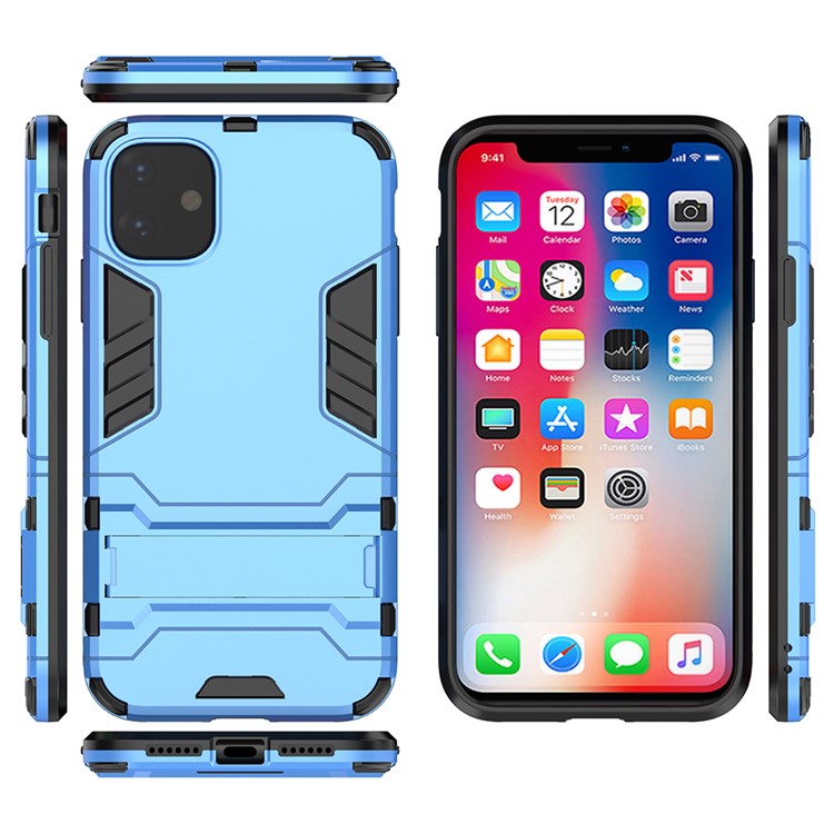 Capa Híbrida De Plástico + TPU Com Suporte Para Iphone (2019) De 6,1 Polegadas - Bebê Azul-3