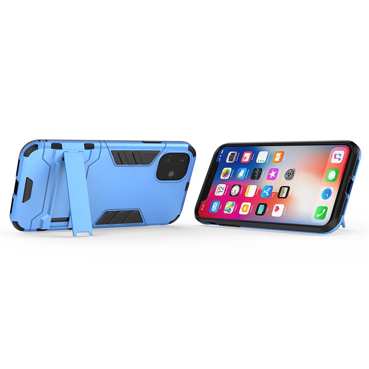 Capa Híbrida De Plástico + TPU Com Suporte Para Iphone (2019) De 6,1 Polegadas - Bebê Azul-5