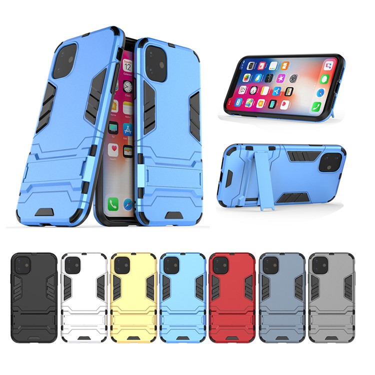 Capa Híbrida De Plástico + TPU Com Suporte Para Iphone (2019) De 6,1 Polegadas - Bebê Azul-6
