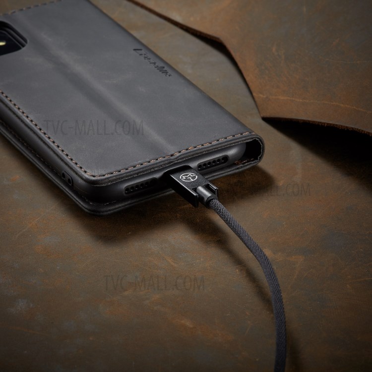 CASEME 013 Series Auto-absorbed Flip Leather Wallet Case for iPhone (2019) 6.1-inch - Black-17