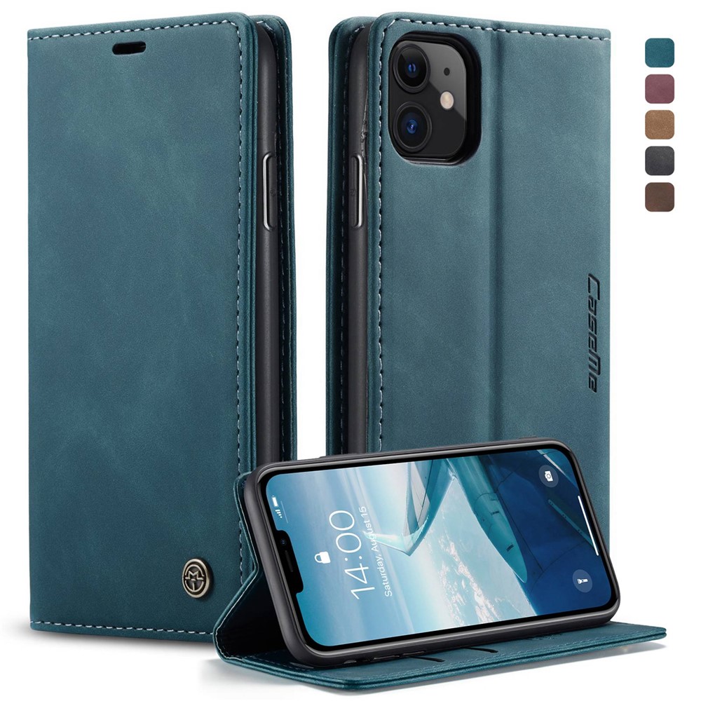 CASEME 013 Serie Brieftasche Aus Leder Mit Automatischer Absorption Für Das IPhone (2019), 6,1 Zoll - Blau-1