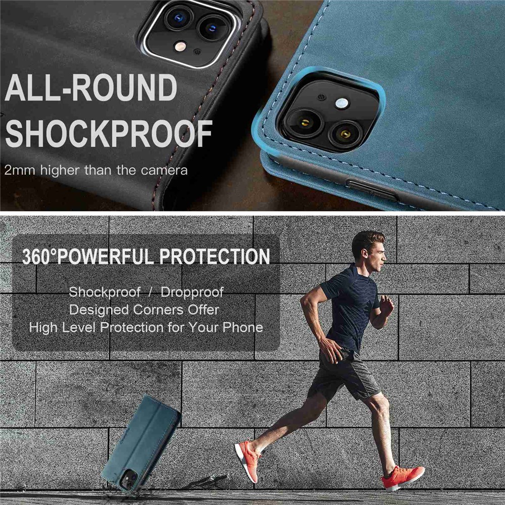 CASEME 013 Serie Brieftasche Aus Leder Mit Automatischer Absorption Für Das IPhone (2019), 6,1 Zoll - Blau-9