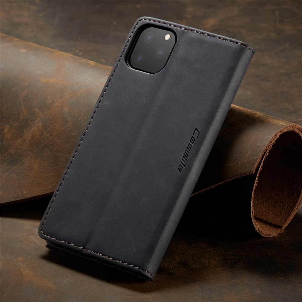 CASEME 013 Series Auto-absorbed Flip Leather Wallet Case for iPhone (2019) 6.5-inch - Black-12