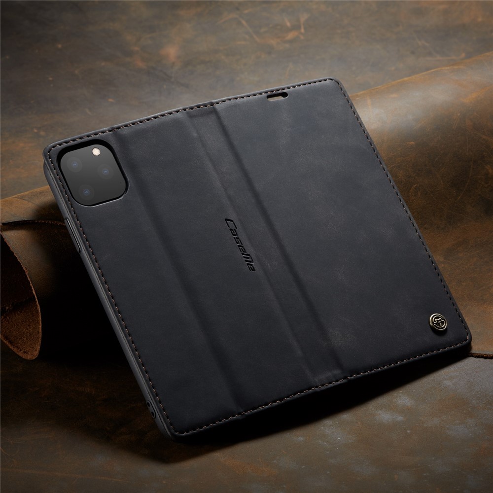 Caseme 013 Series Funda De Billetera De Cuero Flip Absorbida Automática Para IPhone 11 Pro Max 6,5 Pulgadas (2019) - Negro