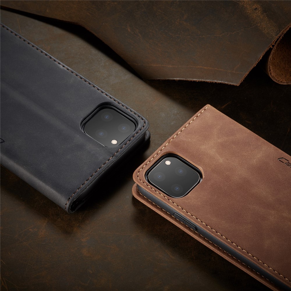 CASEME 013 Series Auto-absorbed Flip Leather Wallet Case for iPhone (2019) 6.5-inch - Black-16