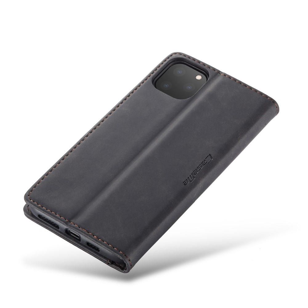 Caseme 013 Series Funda De Billetera De Cuero Flip Absorbida Automática Para IPhone 11 Pro Max 6,5 Pulgadas (2019) - Negro