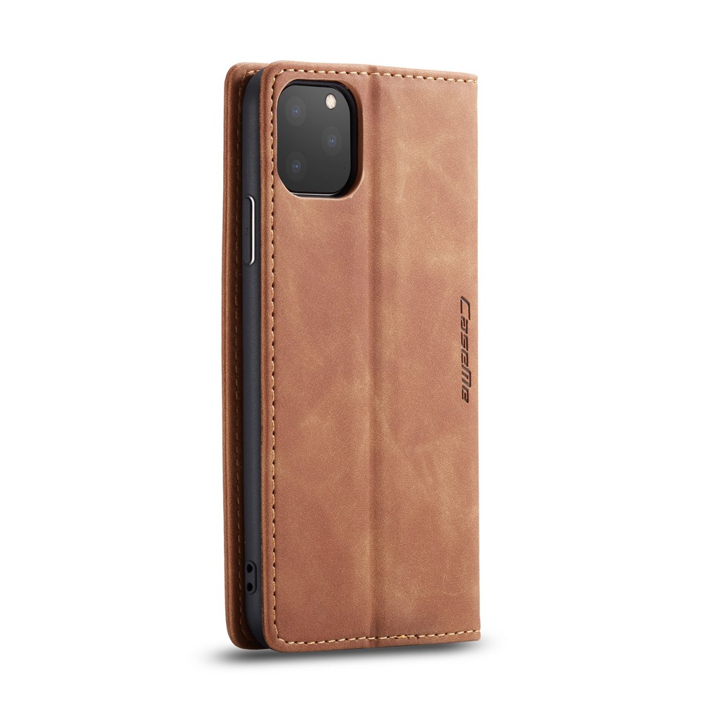 Etui Portefeuille En Cuir À Absorption Automatique Avec Rabat CASEME Série 013 Pour IPhone (2019) 6,5 Pouces - Marron-3