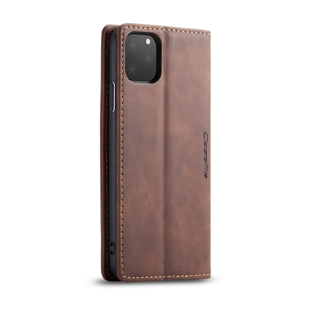 CASEME 013 Series Auto-absorbed Flip Leather Wallet Case for iPhone 11 Pro Max 6.5 inch (2019) - Coffee-3