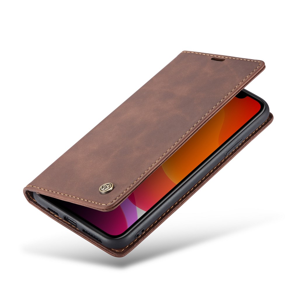 CASEME 013 Series Auto-absorbed Flip Leather Wallet Case for iPhone 11 Pro Max 6.5 inch (2019) - Coffee-8