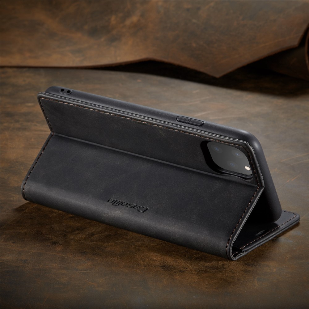 CASEME 013 Series Auto-absorbed Leather Wallet Case for iPhone (2019) 5.8-inch - Black-15