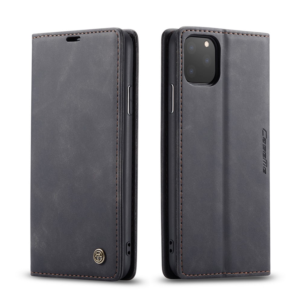 Caseme 013 Série Auto-absorbed le Cuir Portefeuille Pour Iphone 11 Pro 5.8-pouces (2019) - le Noir