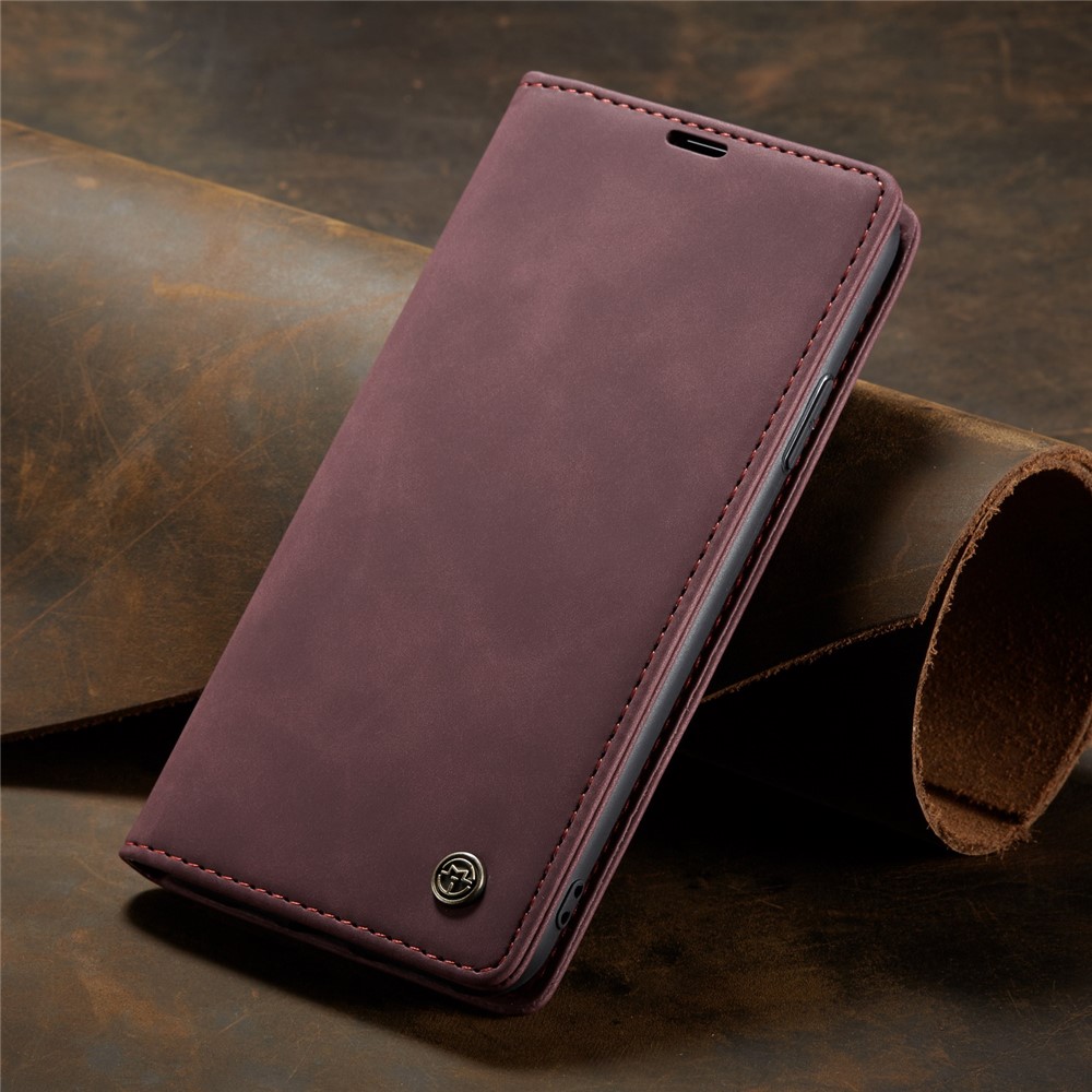 Caso De Carteira De Couro Auto-absorvido CASEME 013 Série Para Iphone (2019) 5,8 Polegadas - Vermelho-10