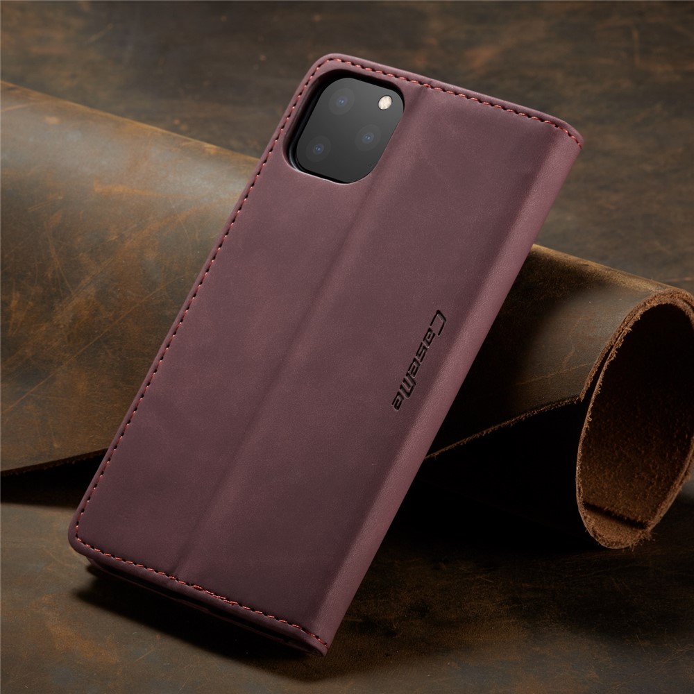 Caso De Carteira De Couro Auto-absorvido CASEME 013 Série Para Iphone (2019) 5,8 Polegadas - Vermelho-11