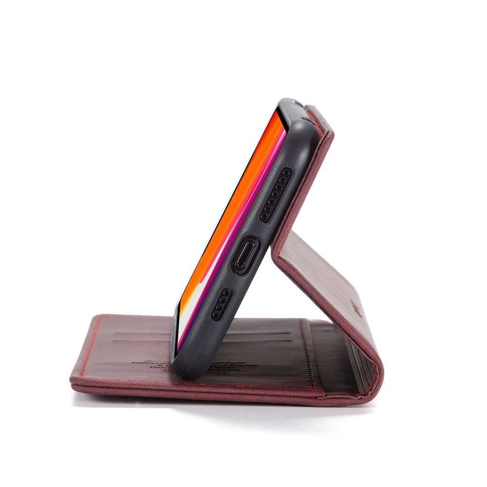 Caso De Carteira De Couro Auto-absorvido CASEME 013 Série Para Iphone (2019) 5,8 Polegadas - Vermelho-6