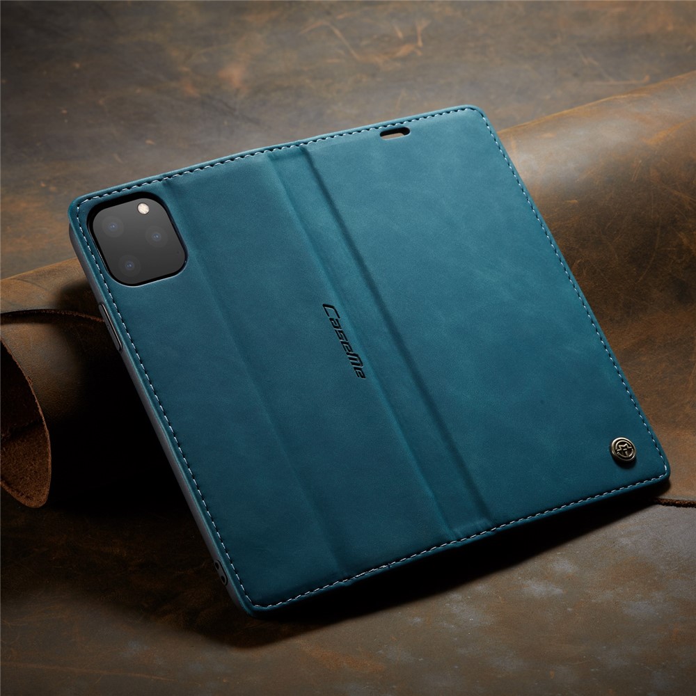 CASEME 013 Series Auto-absorbed Leather Wallet Case for iPhone 11 Pro 5.8-inch (2019) - Blue-12