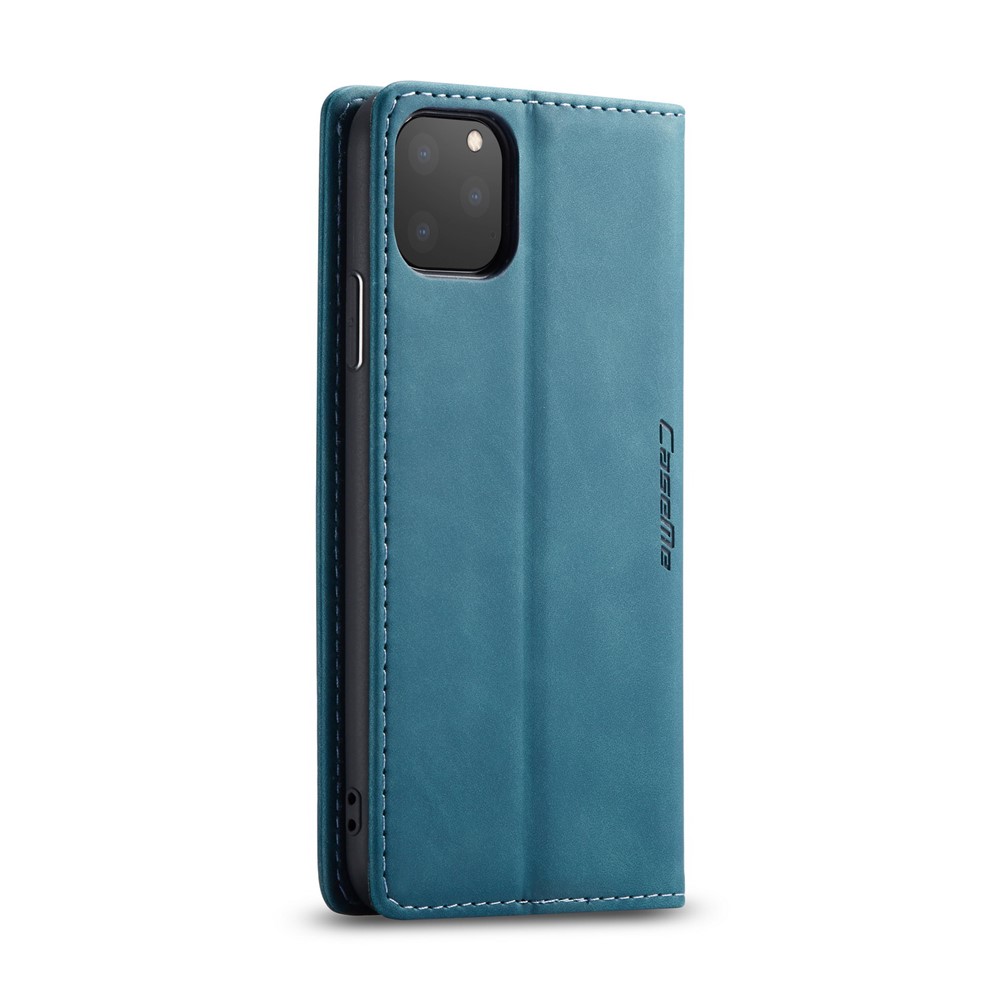 CASEME 013 Série Auto-absorvido Caixa de Carteira de Couro Para Iphone 11 Pro 5,8 Polegadas (2019) - Azul-3