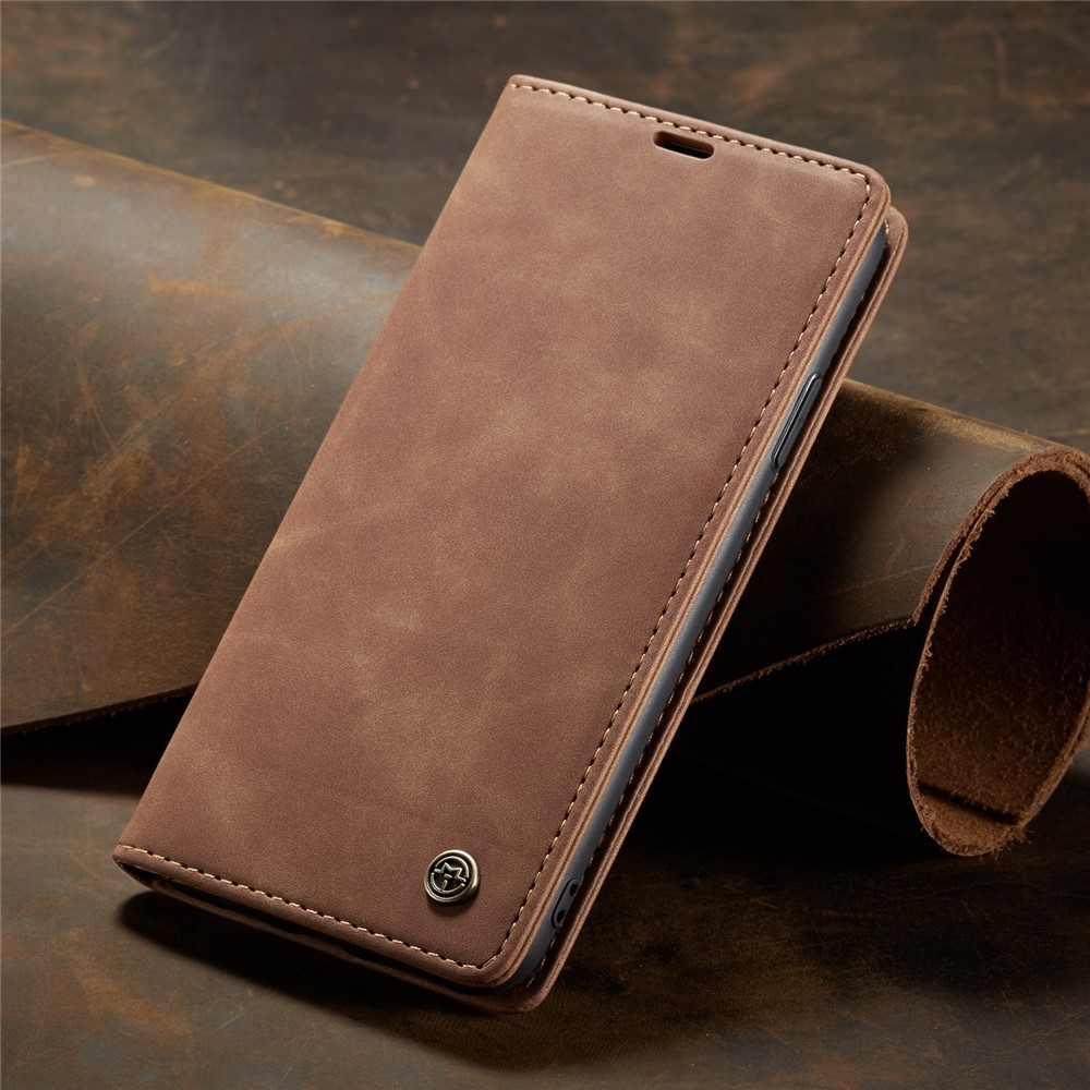 Caso De Carteira De Couro Auto-absorvido CASEME 013 Série Para Iphone (2019) 5,8 Polegadas - Castanho-10