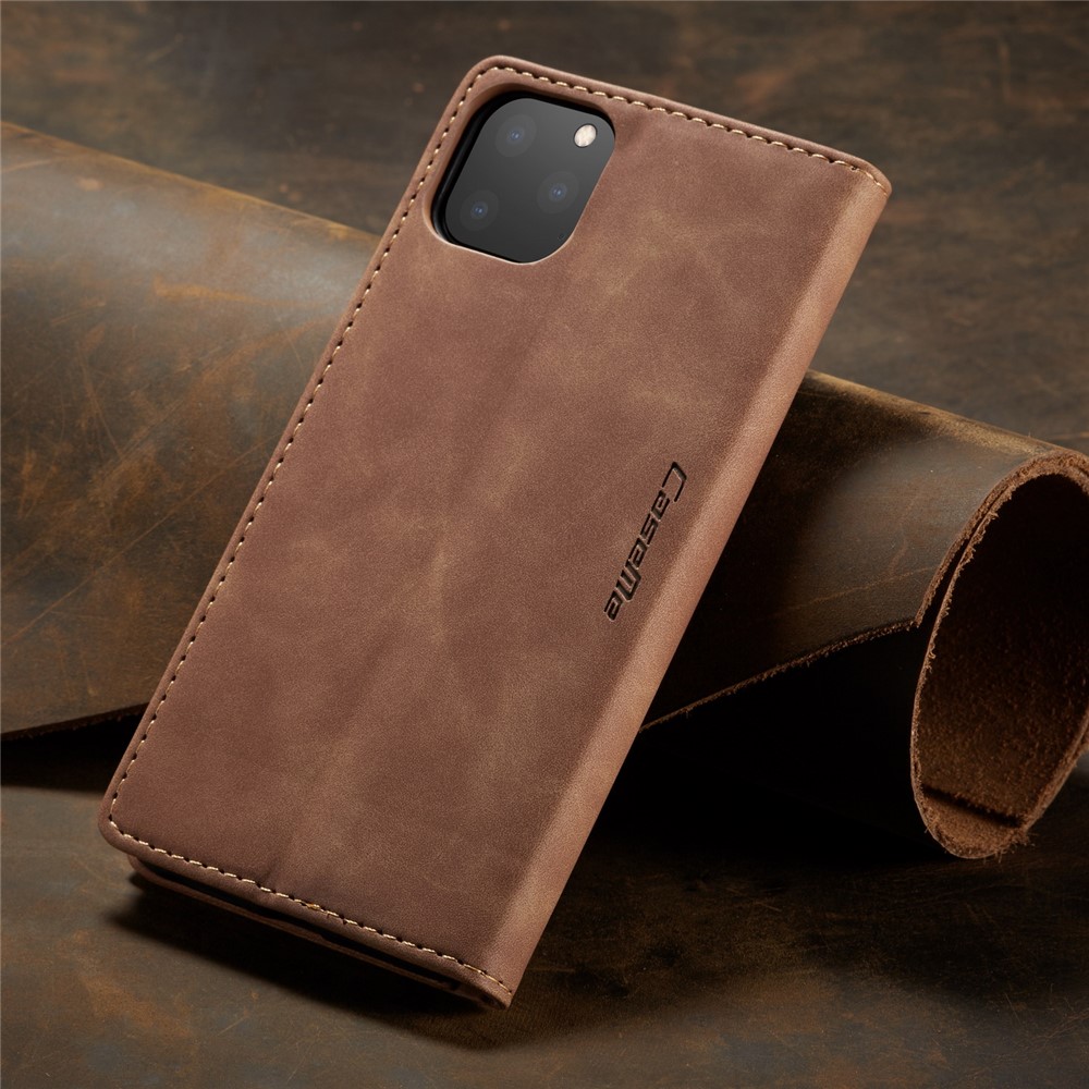 Caso De Carteira De Couro Auto-absorvido CASEME 013 Série Para Iphone (2019) 5,8 Polegadas - Castanho-11