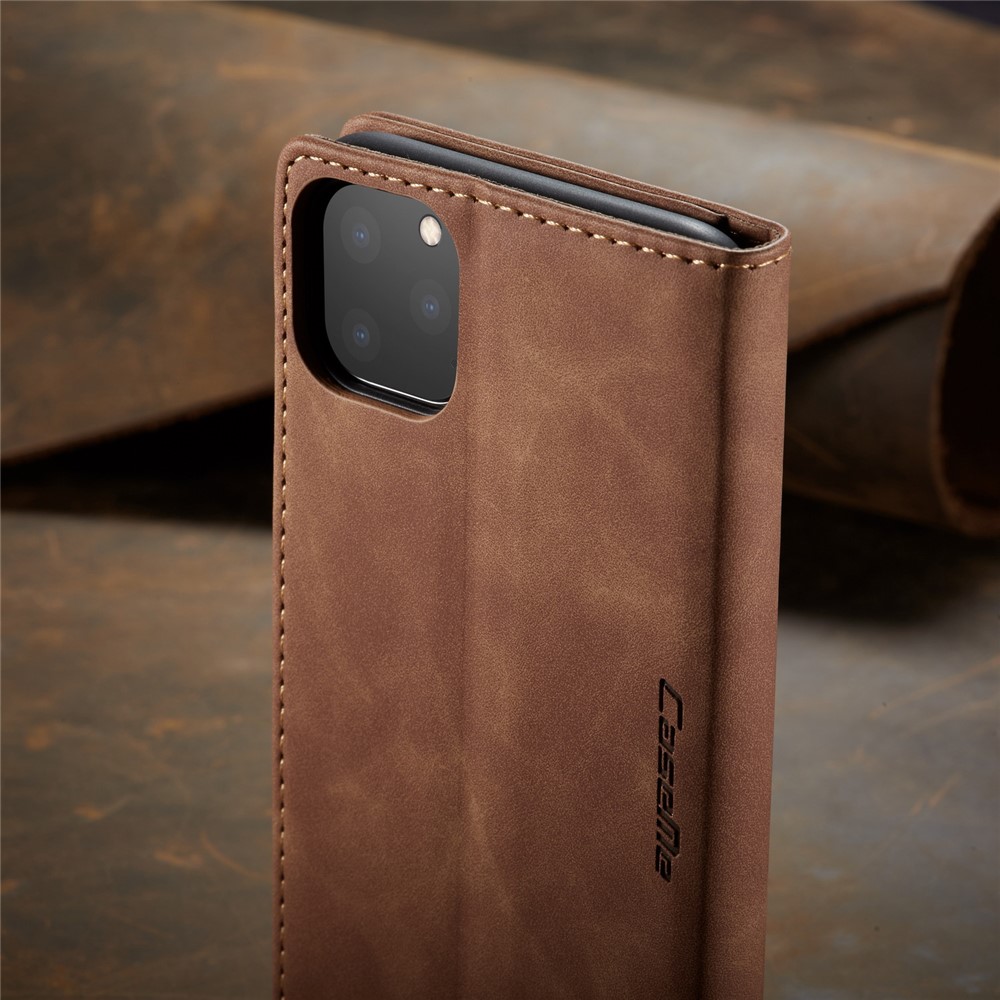 Caso De Carteira De Couro Auto-absorvido CASEME 013 Série Para Iphone (2019) 5,8 Polegadas - Castanho-13