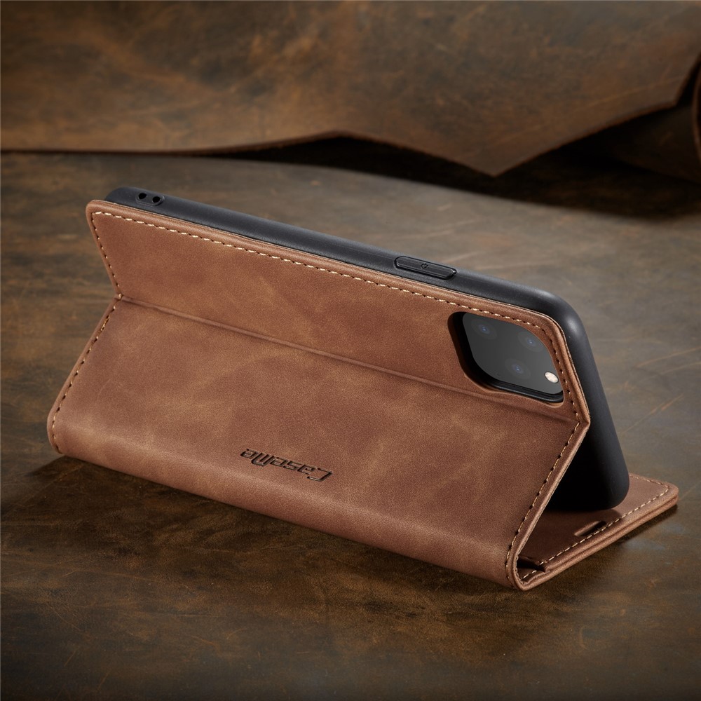 Caso De Carteira De Couro Auto-absorvido CASEME 013 Série Para Iphone (2019) 5,8 Polegadas - Castanho-14
