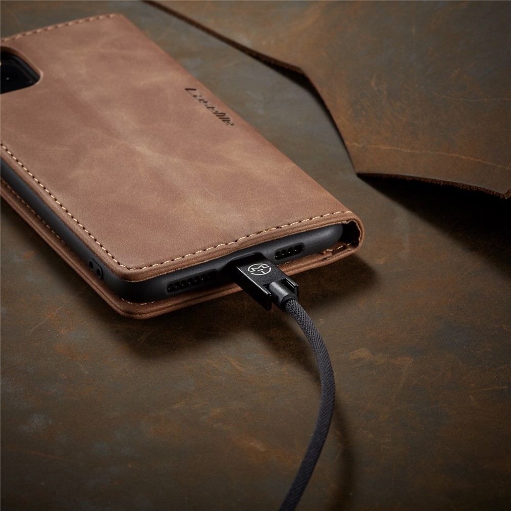 Caso De Carteira De Couro Auto-absorvido CASEME 013 Série Para Iphone (2019) 5,8 Polegadas - Castanho-15