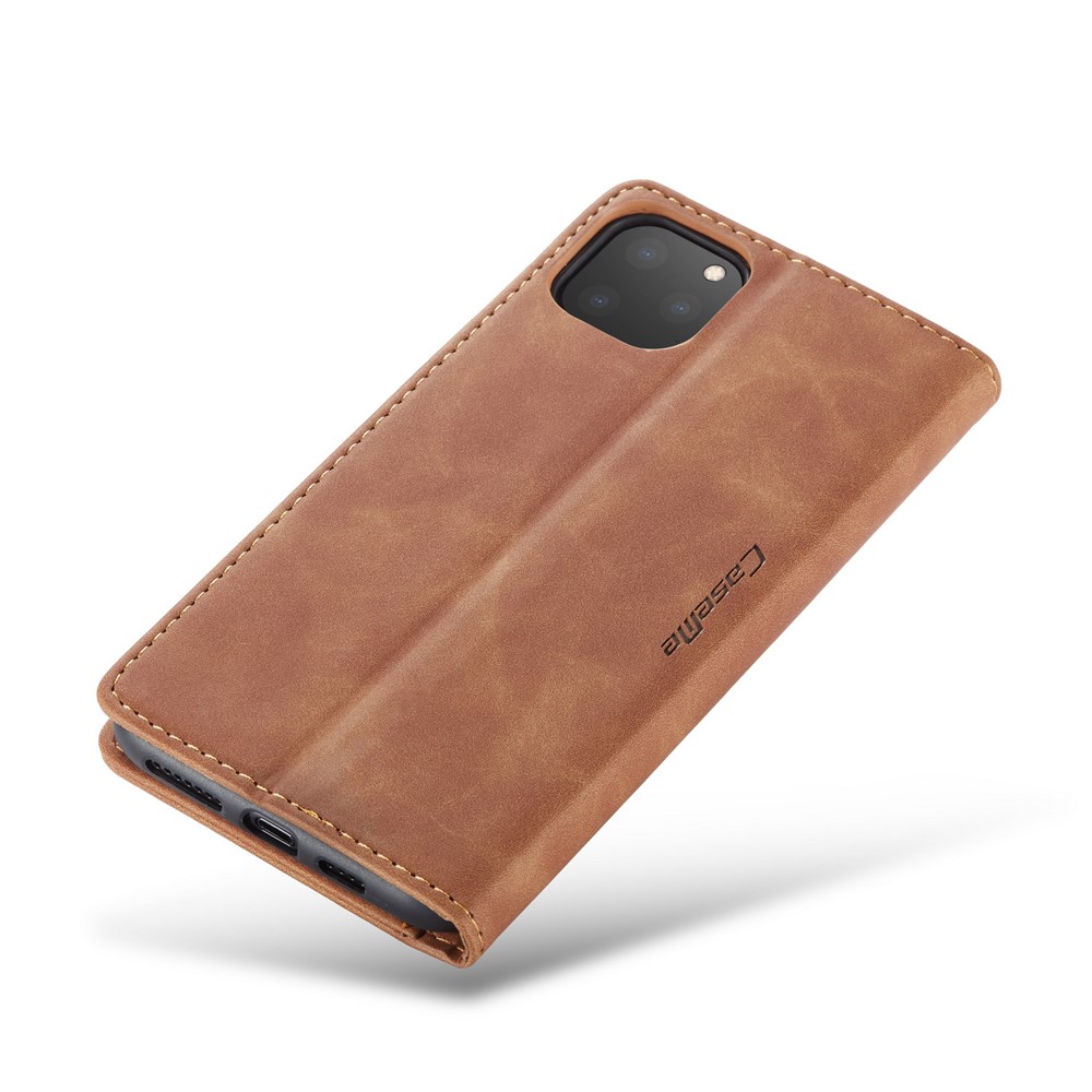 Caso De Carteira De Couro Auto-absorvido CASEME 013 Série Para Iphone (2019) 5,8 Polegadas - Castanho-7