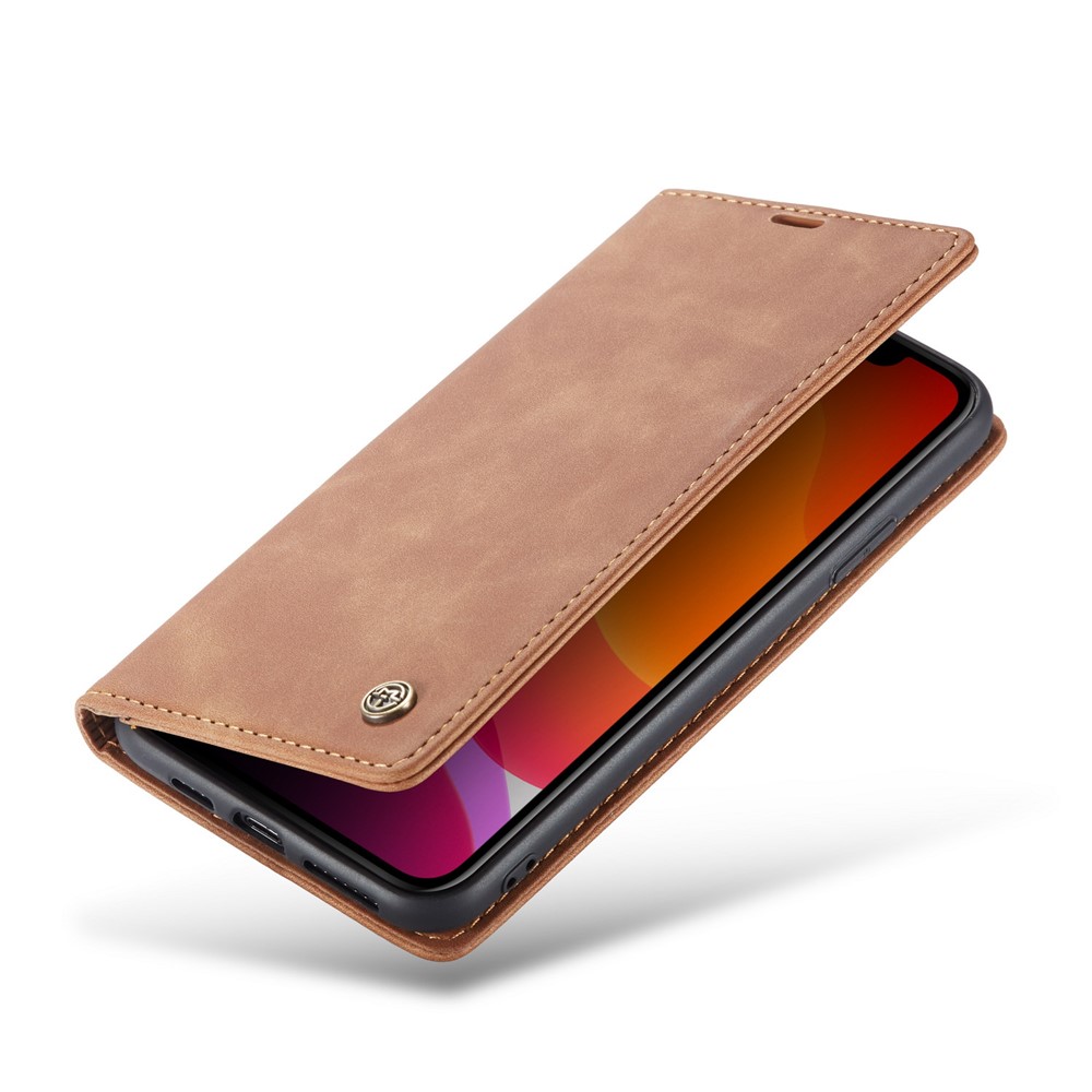 Caso De Carteira De Couro Auto-absorvido CASEME 013 Série Para Iphone (2019) 5,8 Polegadas - Castanho-8