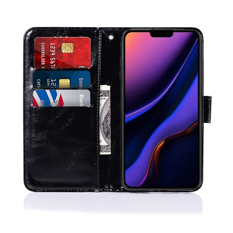 Vintage Premium PU Leather Wallet Phone Case for Apple iPhone (2019) 6.5-inch - Black-4